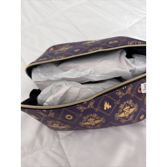 BATH & BODY WORKS DISNEY VILLAINS EVIL QUEEN COSMETIC BAG PURPLE AND GOLD TRAVEL - Picture 6 of 6